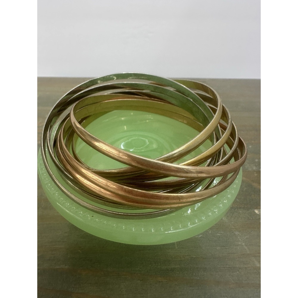 Set of 9 Intertwined Bangles Gold Silver Rose Gold Copper Tone Metal Bracelet